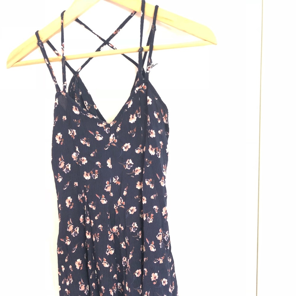 Navy dress with flowers